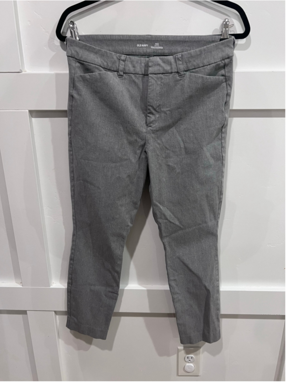 Women's Old Navy Pixie High Rise Slim Pocket Trousers Grey Size 10